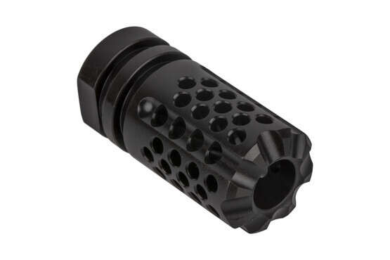Th SLR Rifleworks Synergy Mini Comp 9mm is threaded 1/2x28 for compatibility with a wide range of 9mm barrels